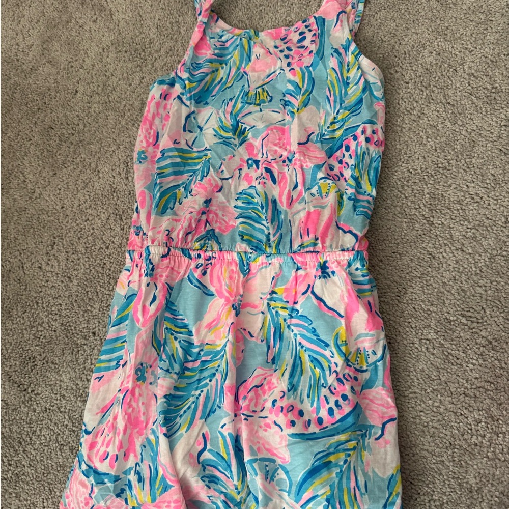 Lilly Pulitzer Tropical Print Sleeveless Dress with built in shorties